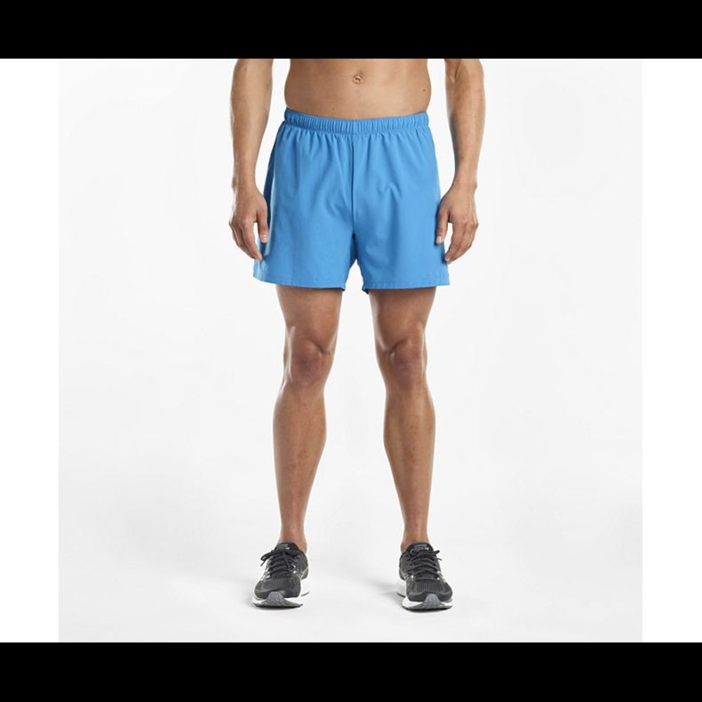 Saucony Mens Throttle 5” Short Blue